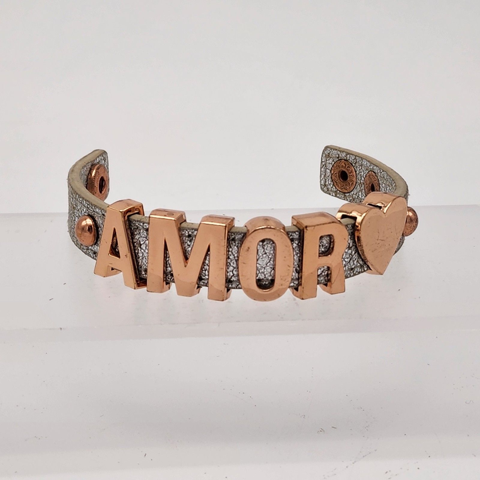 Bcbgeneration Amor Love Heart Metallic Leather Cuff Bracelet 12$